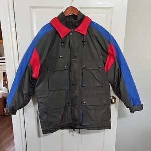 ⛷️Vintage The Company Store Colorblock Down Parka Hooded Jacket Large